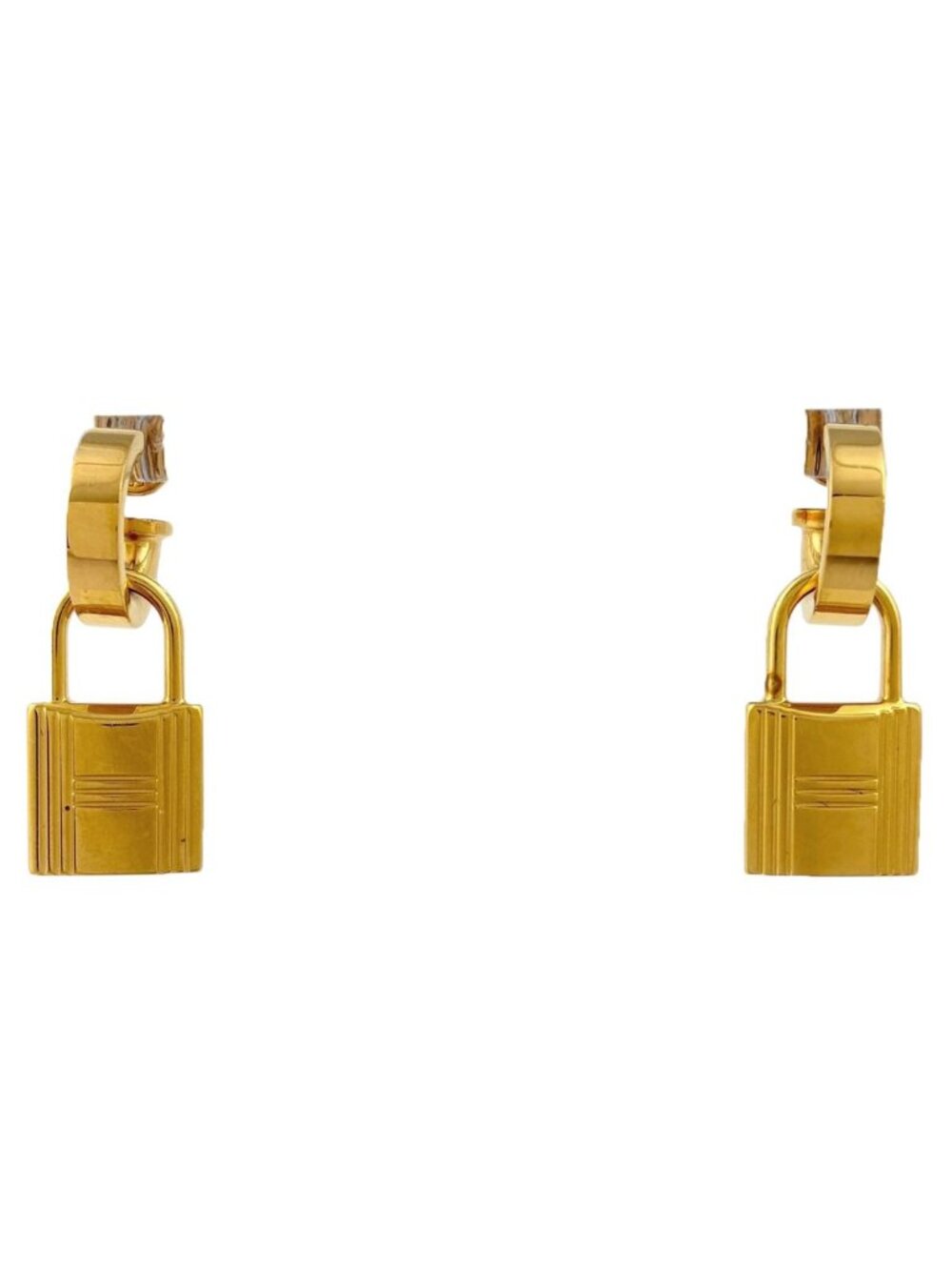 Hermes Earrings O'Kelly Leather Gold